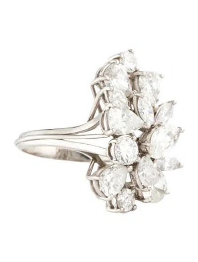 Pre-owned Ring Platinum 4.53ctw Diamond Cocktail  In Multi