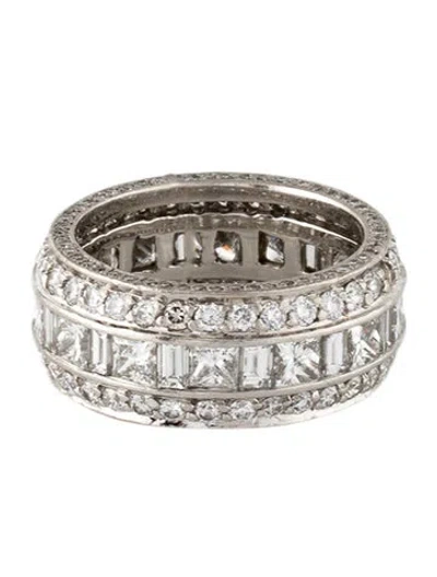 Pre-owned Ring Platinum 4.83ctw Diamond Eternity Band In Multi