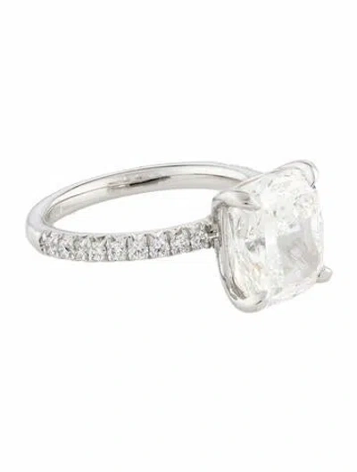 Pre-owned Ring Platinum 5.05ct Diamond Engagement  In Multi