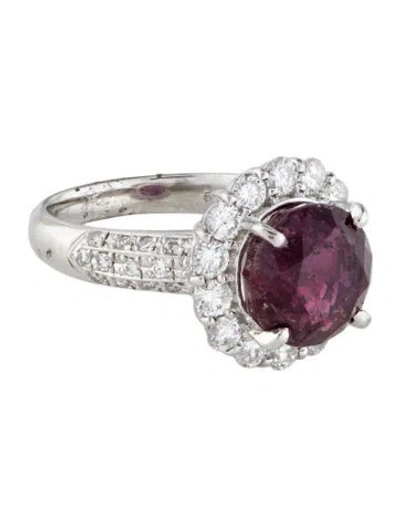 Pre-owned Ring Platinum 5.13ct Ruby & Diamond Cocktail  In Multi