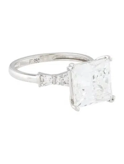 Pre-owned Ring Platinum 5.19ct Lab-grown Diamond Engagement  In Multi