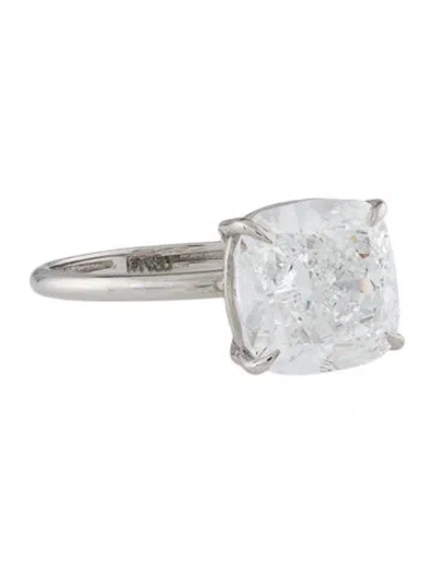 Pre-owned Ring Platinum 5.29ct Lab-grown Diamond Engagement  In Multi