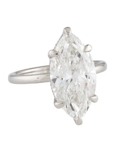 Pre-owned Ring Platinum 5.43ct Lab-grown Diamond Engagement  In Multi