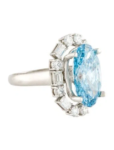 Pre-owned Ring Platinum 6.03ct Lab-grown Diamond Cocktail  In Multi
