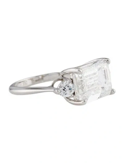 Pre-owned Ring Platinum 6.09ct Lab-grown Diamond Cocktail  In Multi