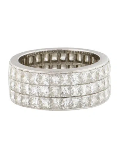 Pre-owned Ring Platinum 6.89ctw Diamond Wide Eternity Band In Multi