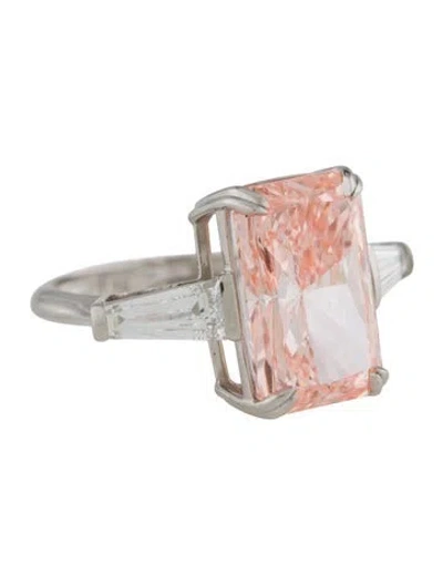Pre-owned Ring Platinum 6.94ct Pink Lab-grown Diamond Engagement  In Multi