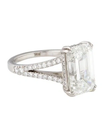 Pre-owned Ring Platinum 7.62ctw Lab-grown Diamond Engagement  In Multi