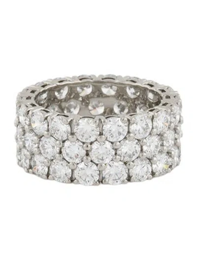 Pre-owned Ring Platinum 8.10ctw Lab-grown Diamond Eternity  In Multicolor
