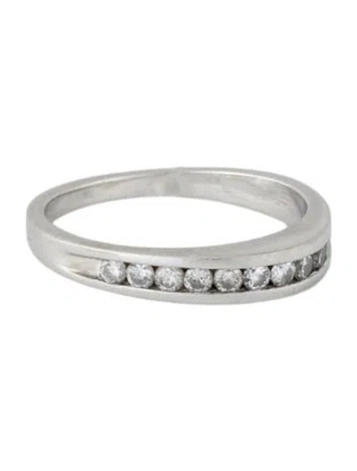 Pre-owned Ring Platinum Diamond Arched Band In Multi
