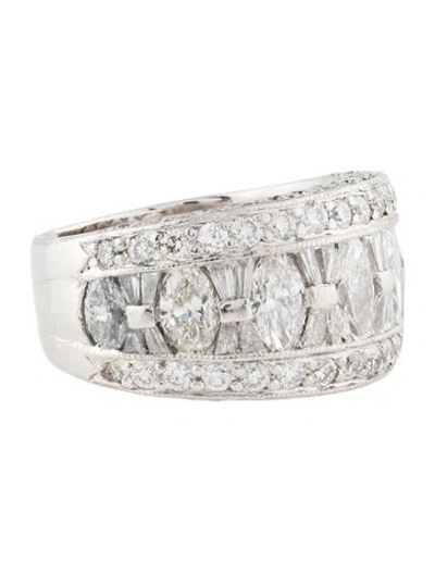 Pre-owned Ring Platinum Diamond Band In Multi