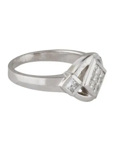 Pre-owned Ring Platinum Diamond Cocktail  In Multi