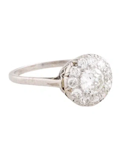 Pre-owned Ring Platinum Diamond Cocktail  In Multi