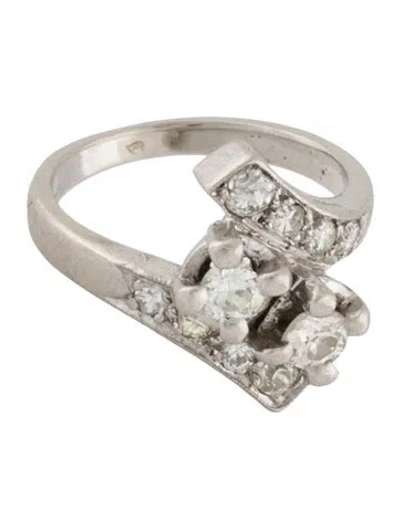 Pre-owned Ring Platinum Diamond Cocktail  In Multi