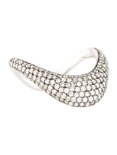 Pre-owned Ring Platinum Diamond Cocktail  In Multi
