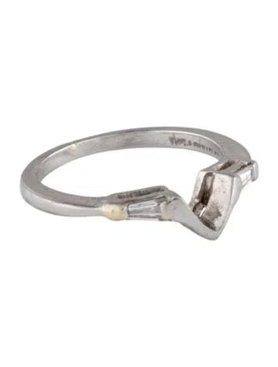 Pre-owned Ring Platinum Diamond Cocktail  In Multi