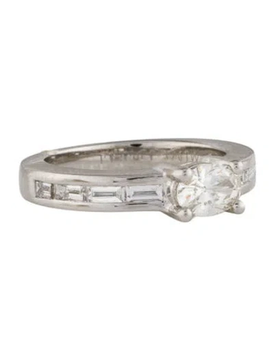 Pre-owned Ring Platinum Diamond Engagement  In Multi
