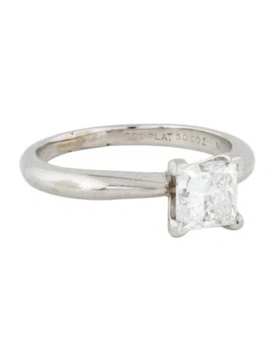 Pre-owned Ring Platinum Diamond Engagement  In Multi