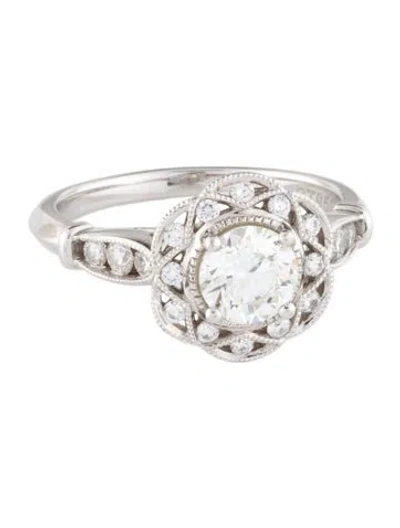 Pre-owned Ring Platinum Diamond Engagement  In Multi