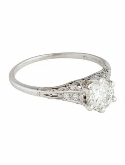 Pre-owned Ring Platinum Diamond Engagement  In Multicolor