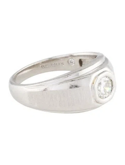 Pre-owned Ring Platinum Diamond Signet  In Multi