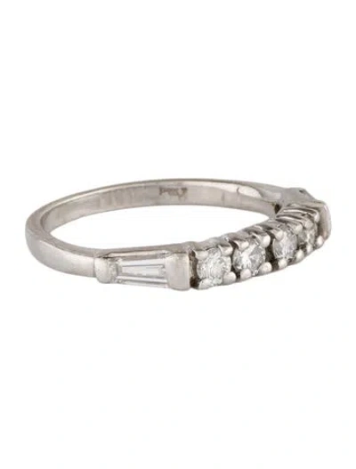 Pre-owned Ring Platinum Diamond Wedding Band In Multi
