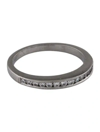 Pre-owned Ring Platinum Diamond Wedding Band In Multi
