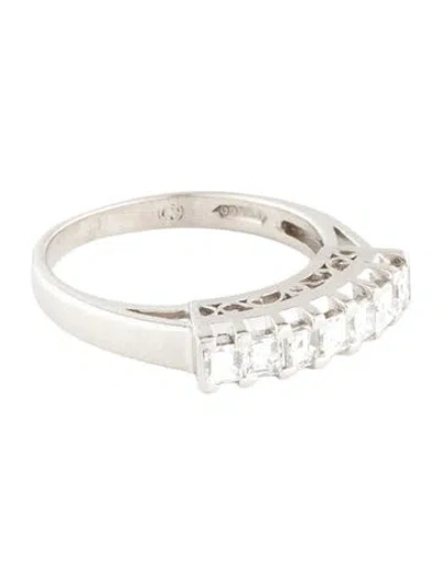 Pre-owned Ring Platinum Diamond Wedding Band In Multi