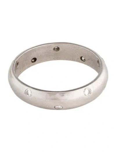 Pre-owned Ring Platinum Diamond Wedding Band In Multicolor