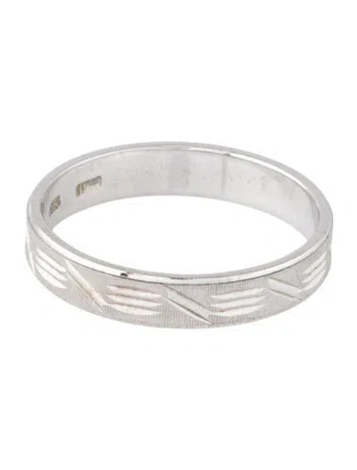 Pre-owned Ring Platinum Etched Band In Multicolor