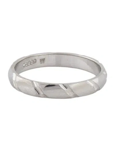 Pre-owned Ring Platinum Groove Band  In Multi