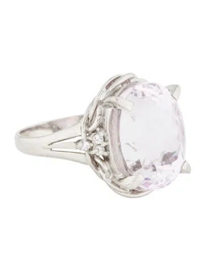Pre-owned Ring Platinum Kunzite & Diamond Cocktail  In Multi