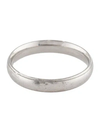 Pre-owned Ring Platinum Milgrain Wedding Band In Multi