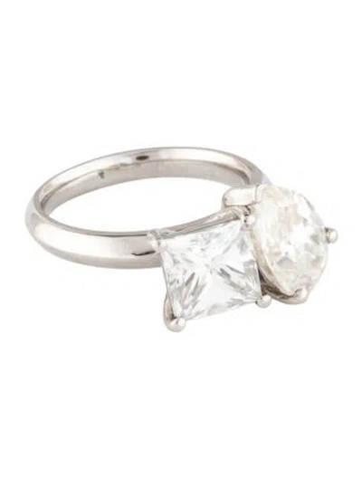 Pre-owned Ring Platinum Moissanite Cocktail  In Multi