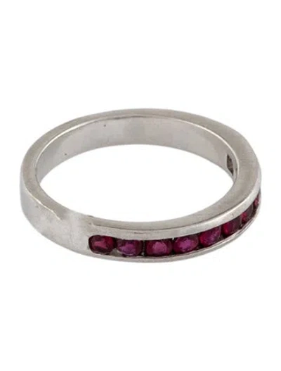 Pre-owned Ring Platinum Ruby Band In Multi