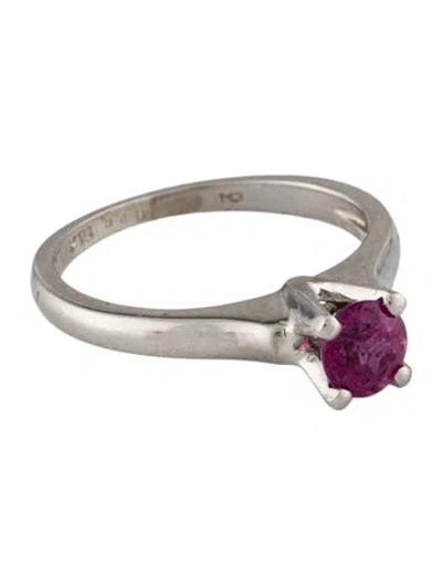 Pre-owned Ring Platinum Sapphire Cocktail  In Multi