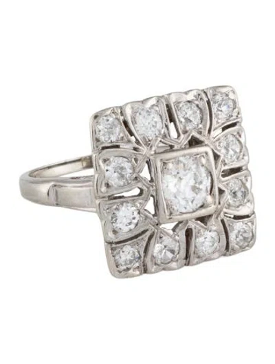 Pre-owned Ring Retro 14k 1.17ctw Diamond Cocktail  In Multicolor