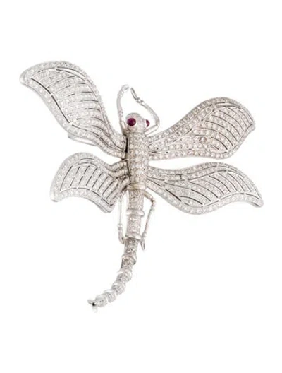 Pre-owned Ring Ruby & 6.03ctw Diamond Dragonfly  In Multi