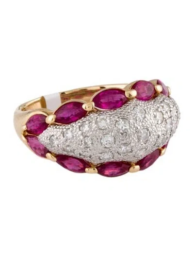Pre-owned Ring Ruby & Diamond Band In Multi