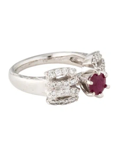 Pre-owned Ring Ruby & Diamond Cocktail  In Multi