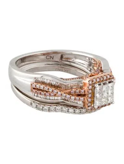 Pre-owned Ring S 14k Diamond Wedding Set In Multi