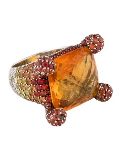 Pre-owned Ring Salavetti 18k Multistone Cocktail