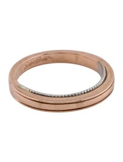 Pre-owned Ring Sandra Biachi 14k Two-tone Band  In Multi