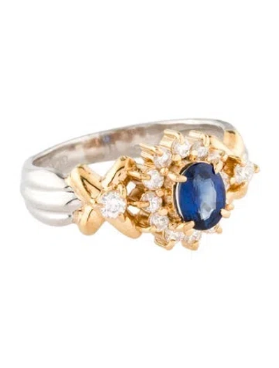Pre-owned Ring Sapphire & Diamond Cocktail  In Multi