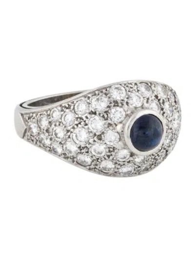 Pre-owned Ring Sapphire & Diamond Domed Band  In Multi
