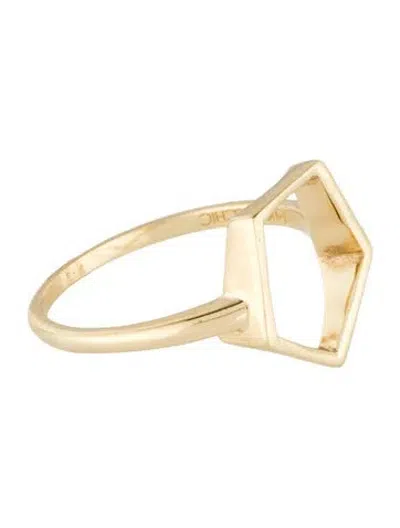Pre-owned Ring Séchic 14k Open Space Pentagon Cocktail  In Multi