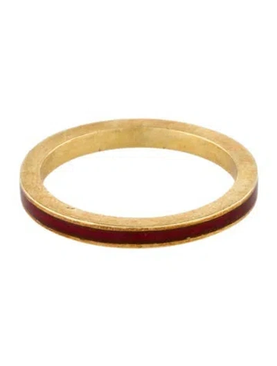 Pre-owned Ring Susy Mor 18k Enamel Band In Red