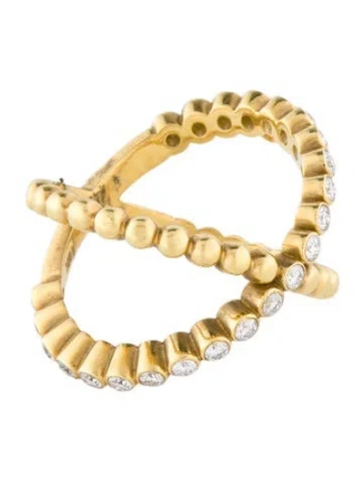 Pre-owned Ring The Foundry Fine Jewelry By Janet Heller 18k Diamond Cocktail  In Multi
