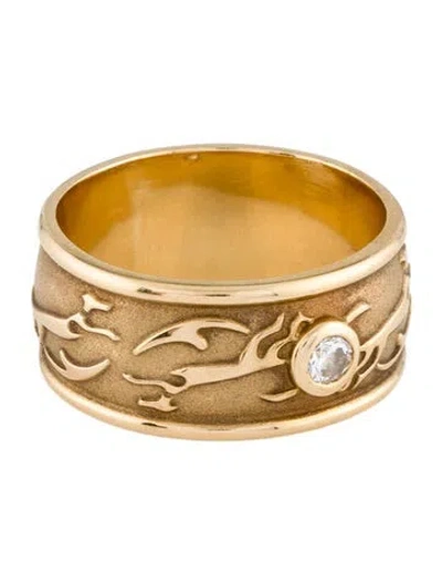 Pre-owned Ring Trussardi 18k Diamond Band In Multi