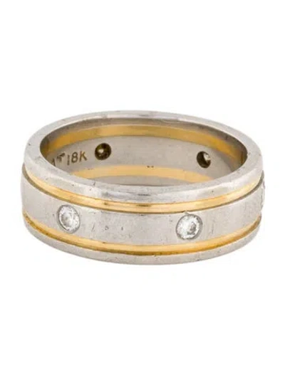Pre-owned Ring Two-tone Diamond Band  In Multi